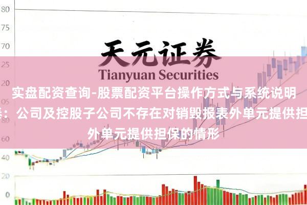 实盘配资查询-股票配资平台操作方式与系统说明 阳谷华泰：公司及控股子公司不存在对销毁报表外单元提供担保的情形