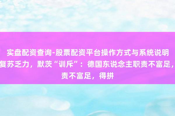 实盘配资查询-股票配资平台操作方式与系统说明 经济复苏乏力，默茨“训斥”：德国东说念主职责不富足，得拼