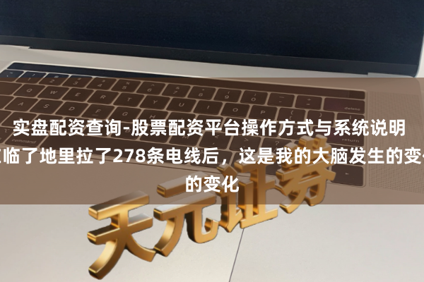 实盘配资查询-股票配资平台操作方式与系统说明 在临了地里拉了278条电线后，这是我的大脑发生的变化